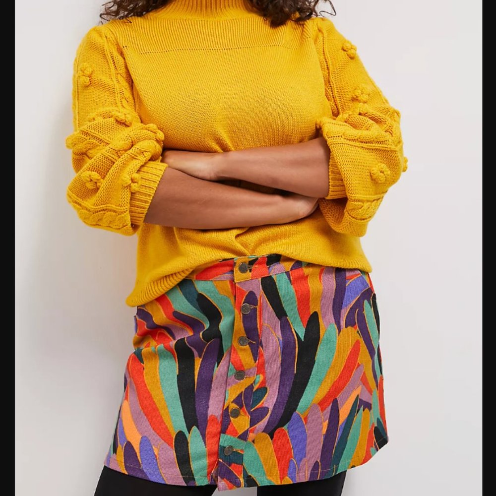 Anthropologie Farm Rio Kiki Corduroy Mini Skirt